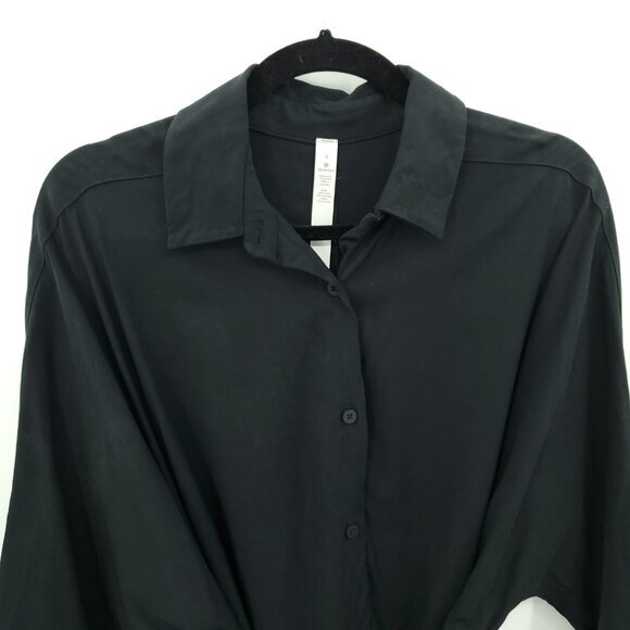 Lululemon Perfectly Poised Button Front Dress 8 Black - Picture 6 of 16